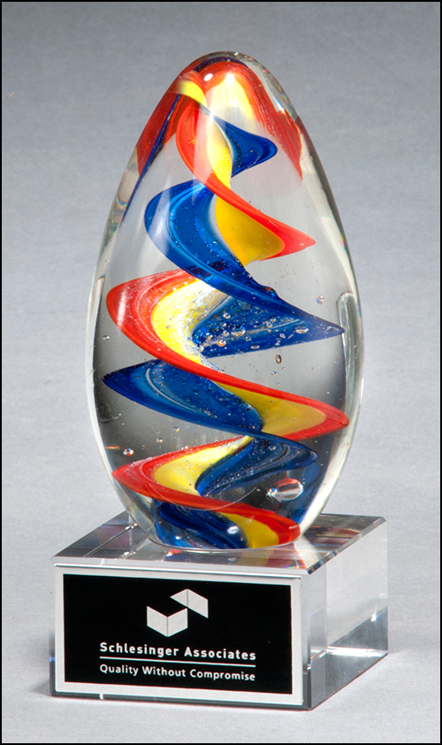 Colorful Egg-Shaped Art Glass
