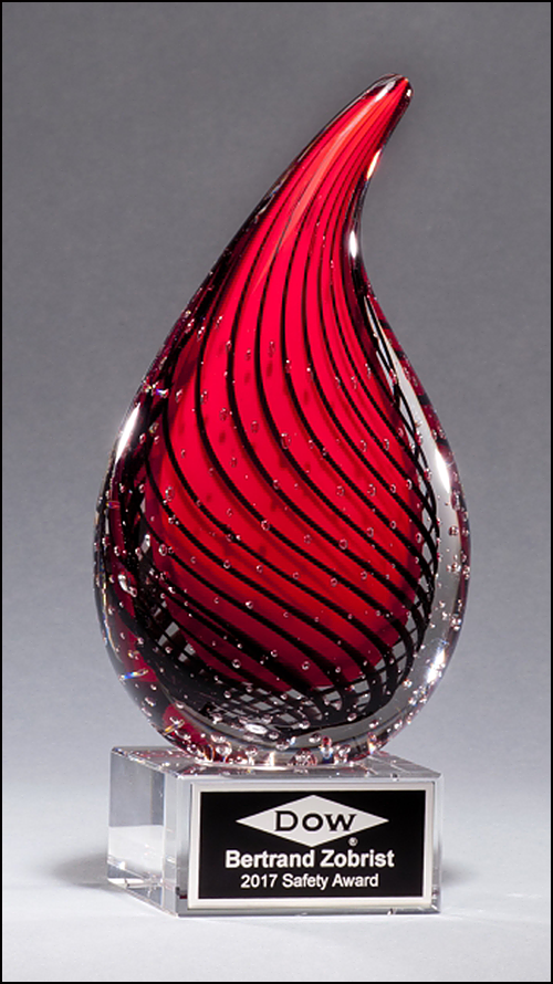 Red Droplet Art Glass
