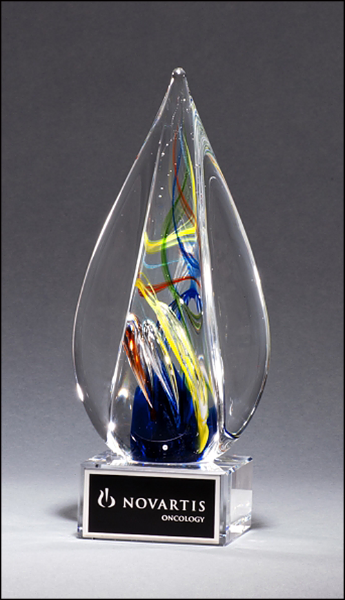 Multi-Colored Flame Art Glass
