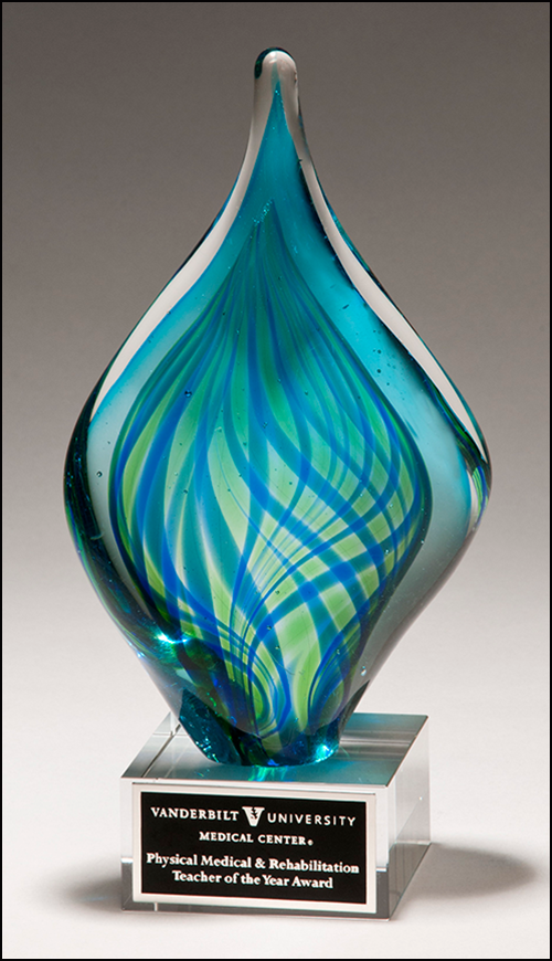 Blue and Green Twist Art Glass