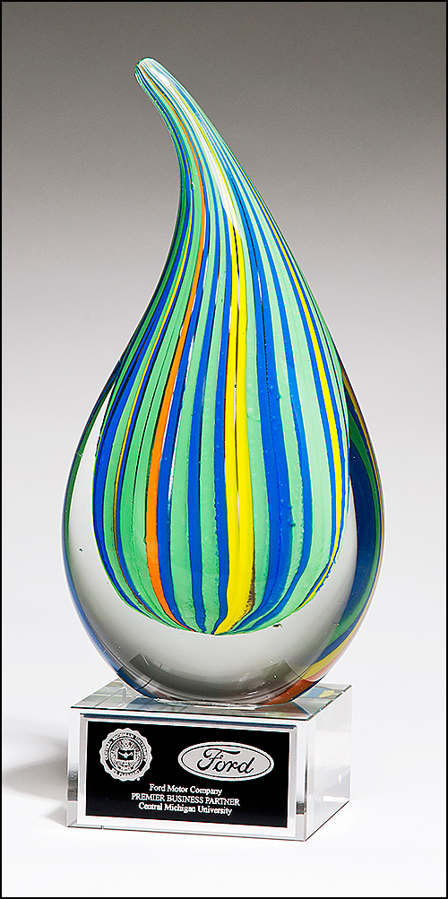 Multi-Colored Droplet Art Glass