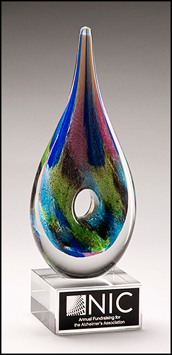Multi-Colored Center Hole Art Glass
