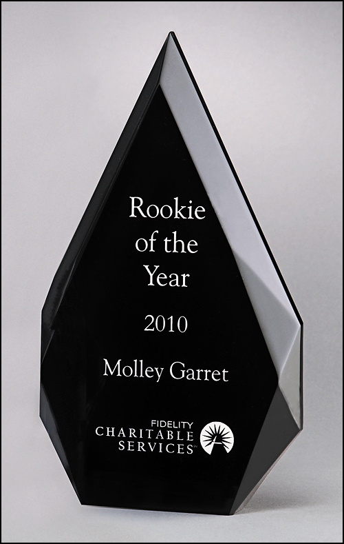 Flame Series - Clear Acrylic Award w/ Black Silk Screened Back