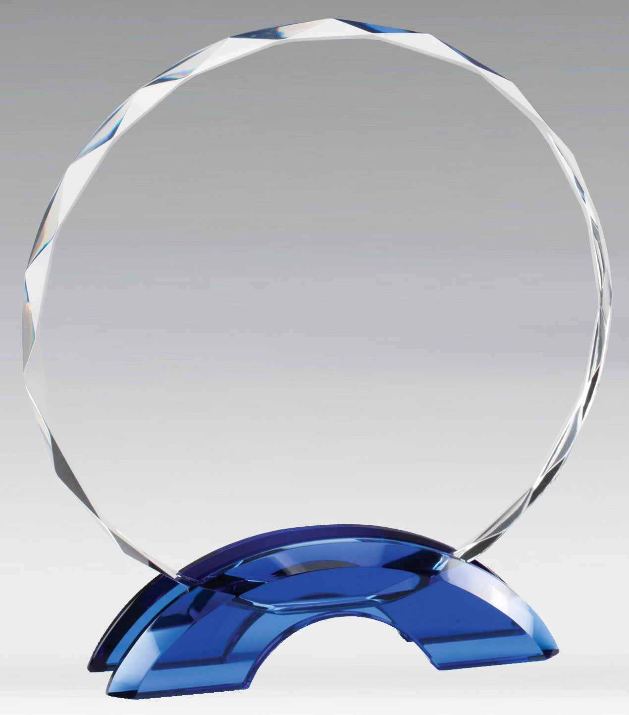 Faceted Circular Plaque w/ Blue Arc