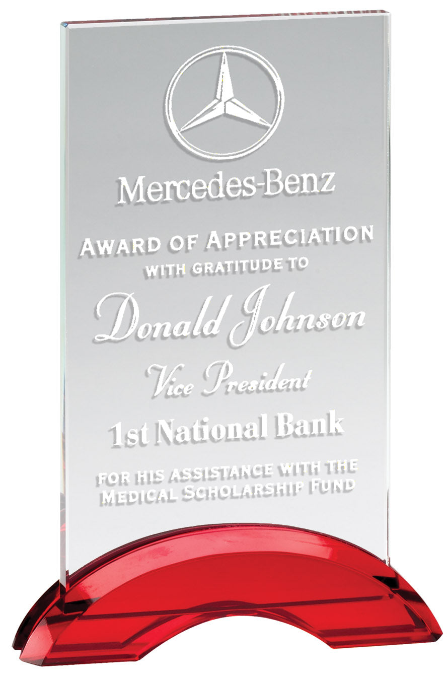 Rectangle Plaque w/ Red Arc