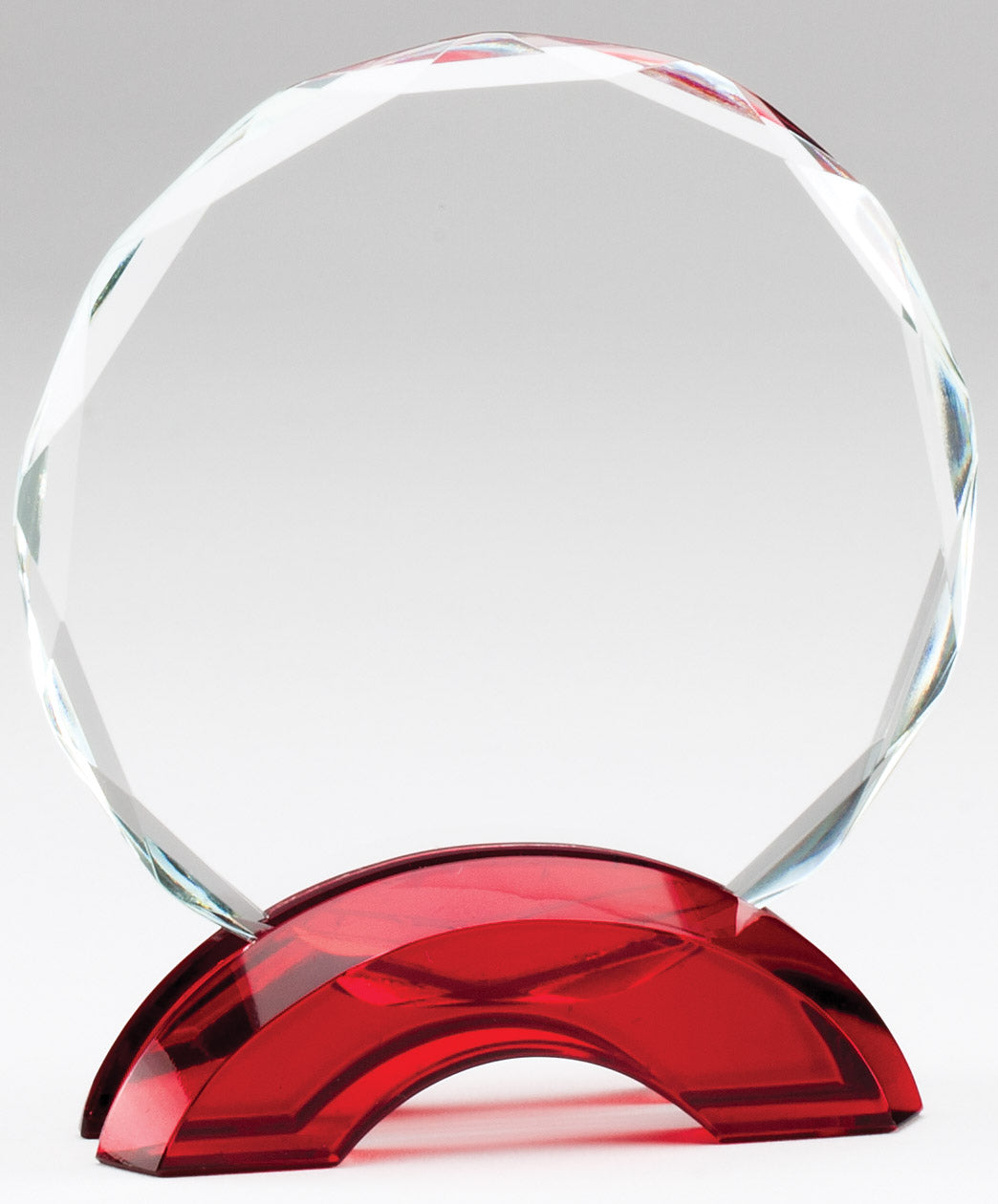 Faceted Circular Plaque w/ Red Arc