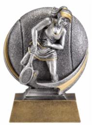 Female Tennis Motion Resin Statue