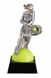 Female Tennis Ball Motion Resin Trophy